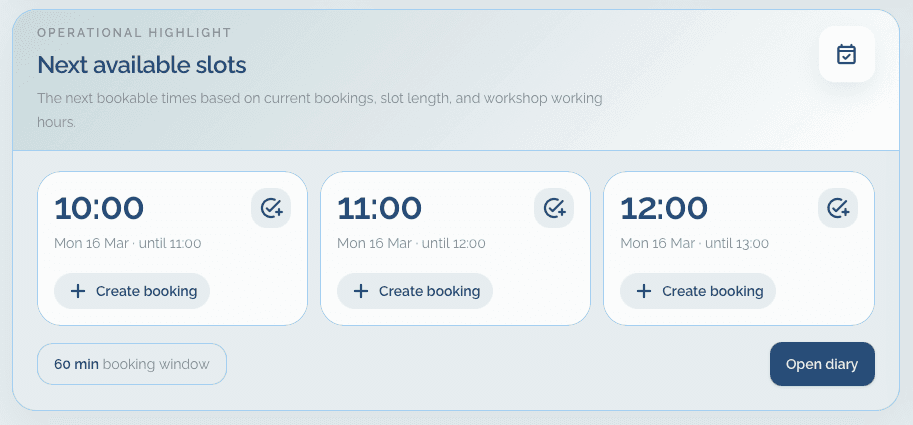 Workshop Buddy workshop scheduling software screenshot